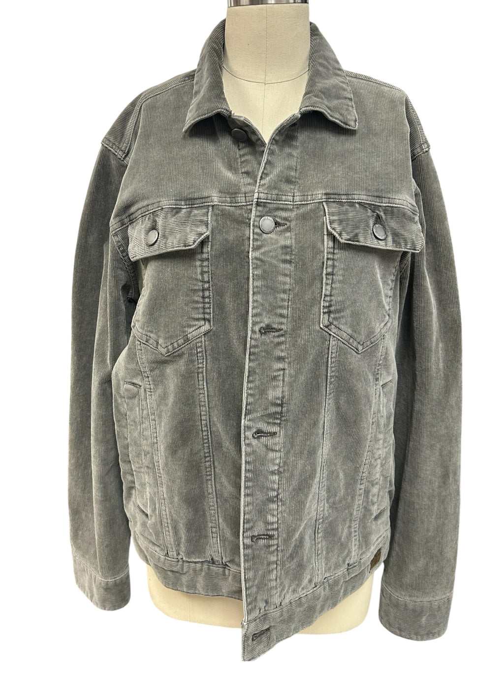 JEREMIAH AMERICAN LEGACY CORDUROY TRUCKER JACKET CHARCOAL SIZE MEDIUM