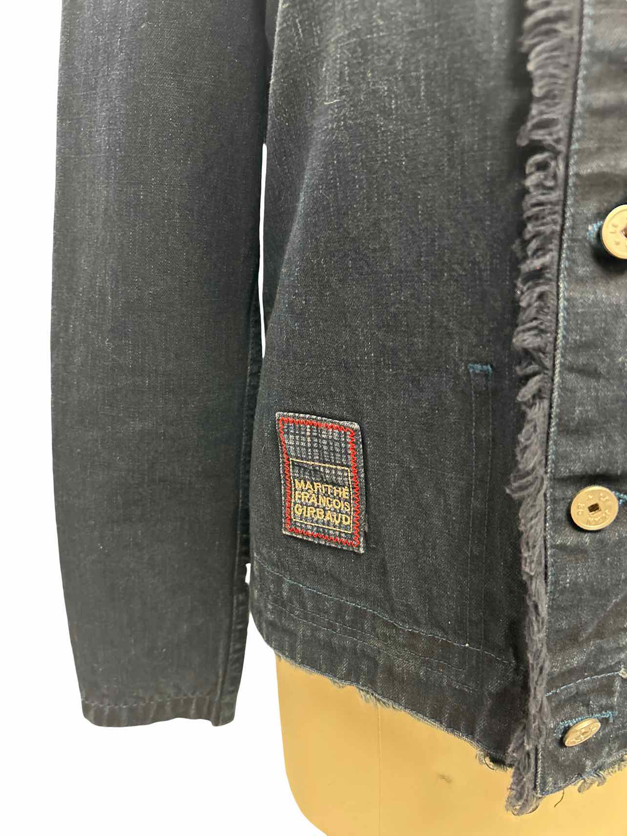 ANTHROPOLOGIE VINTAGE MARITHE FRANCOIS GIRBAUD FRAY DENIM JACKET SIZE: XL