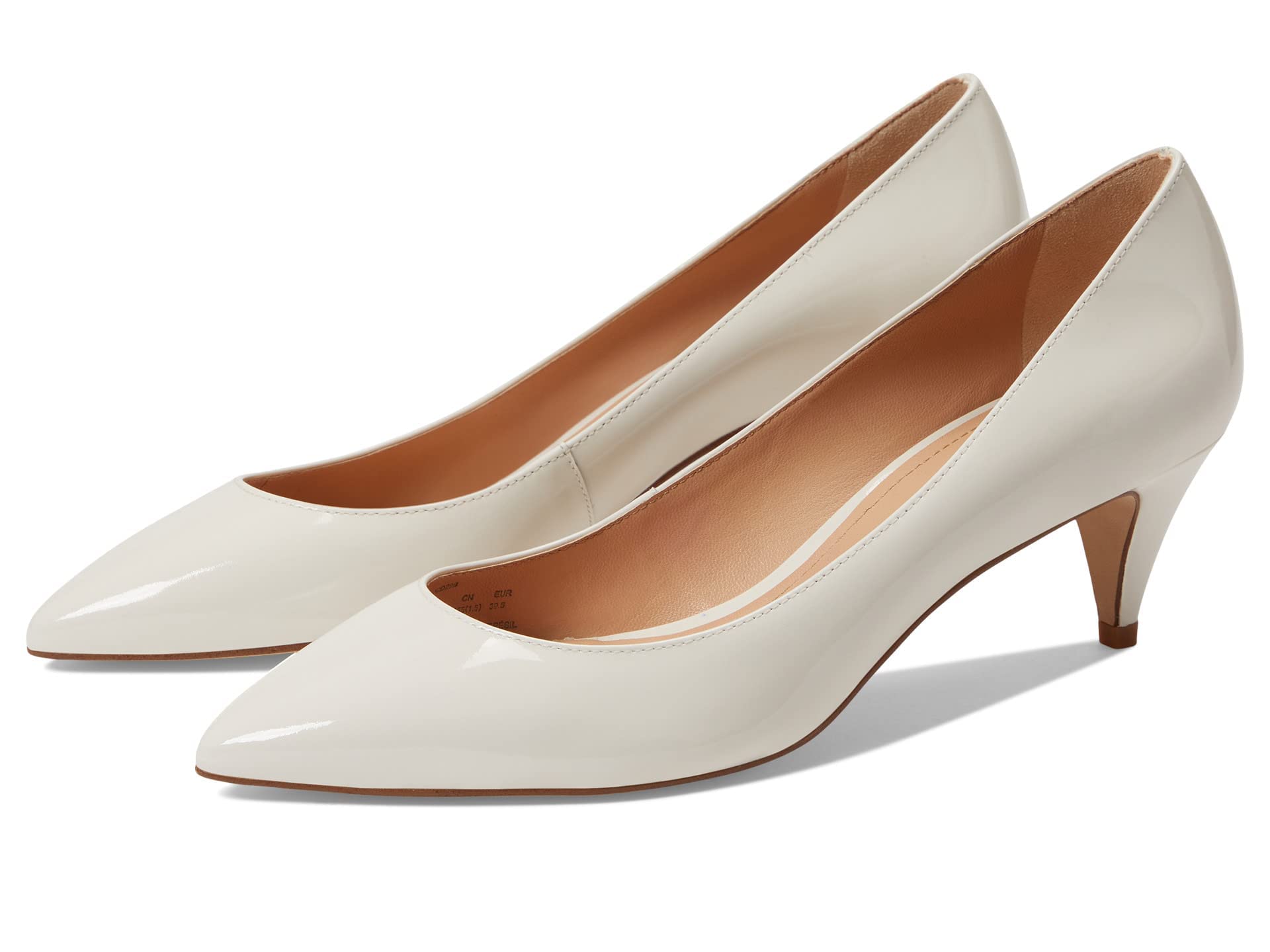 NIB COACH SLOANE PATENT LEATHER KITTEN HEEL CHALK WHITE SIZE 8