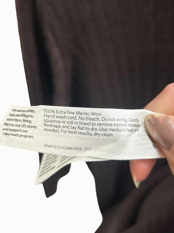 EILEEN FISHER NWT MERINO SCRUNCH NECK RIBBED SWEATER SIZE: L - WEARHOUSE  CONSIGNMENT