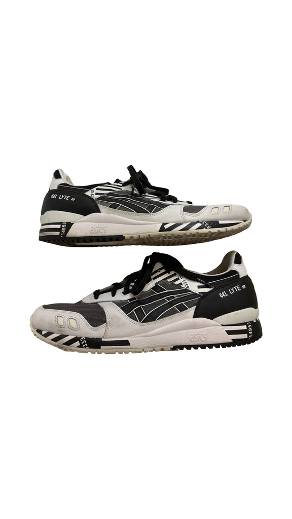 ASICS GEL LYTE III SNEAKER IN BLACK/WHITE SIZE 14