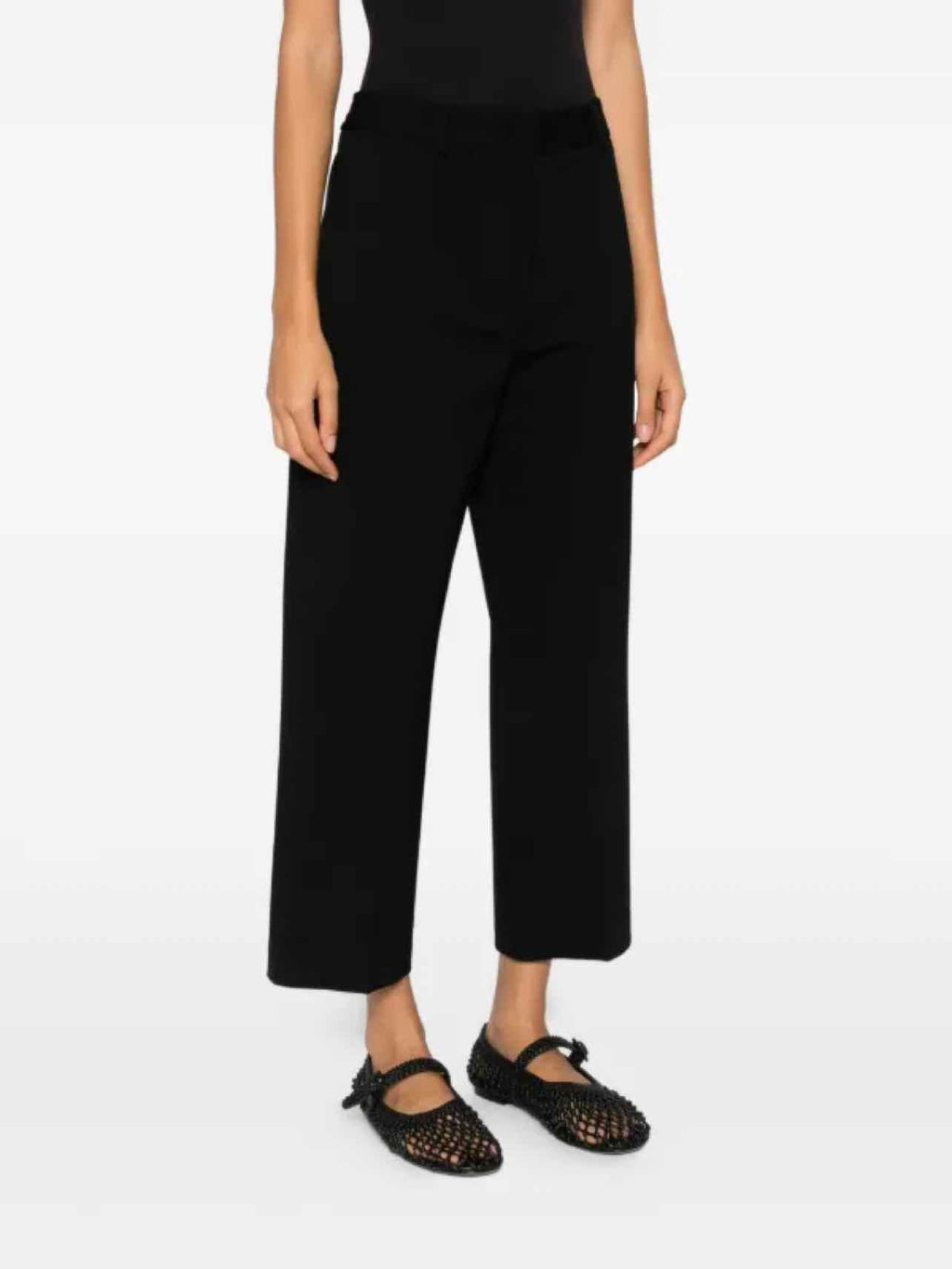 LIVIANA CONTI  WIDE LEG VISCOSE BLEND KNIT TROUSER SIZE: 44