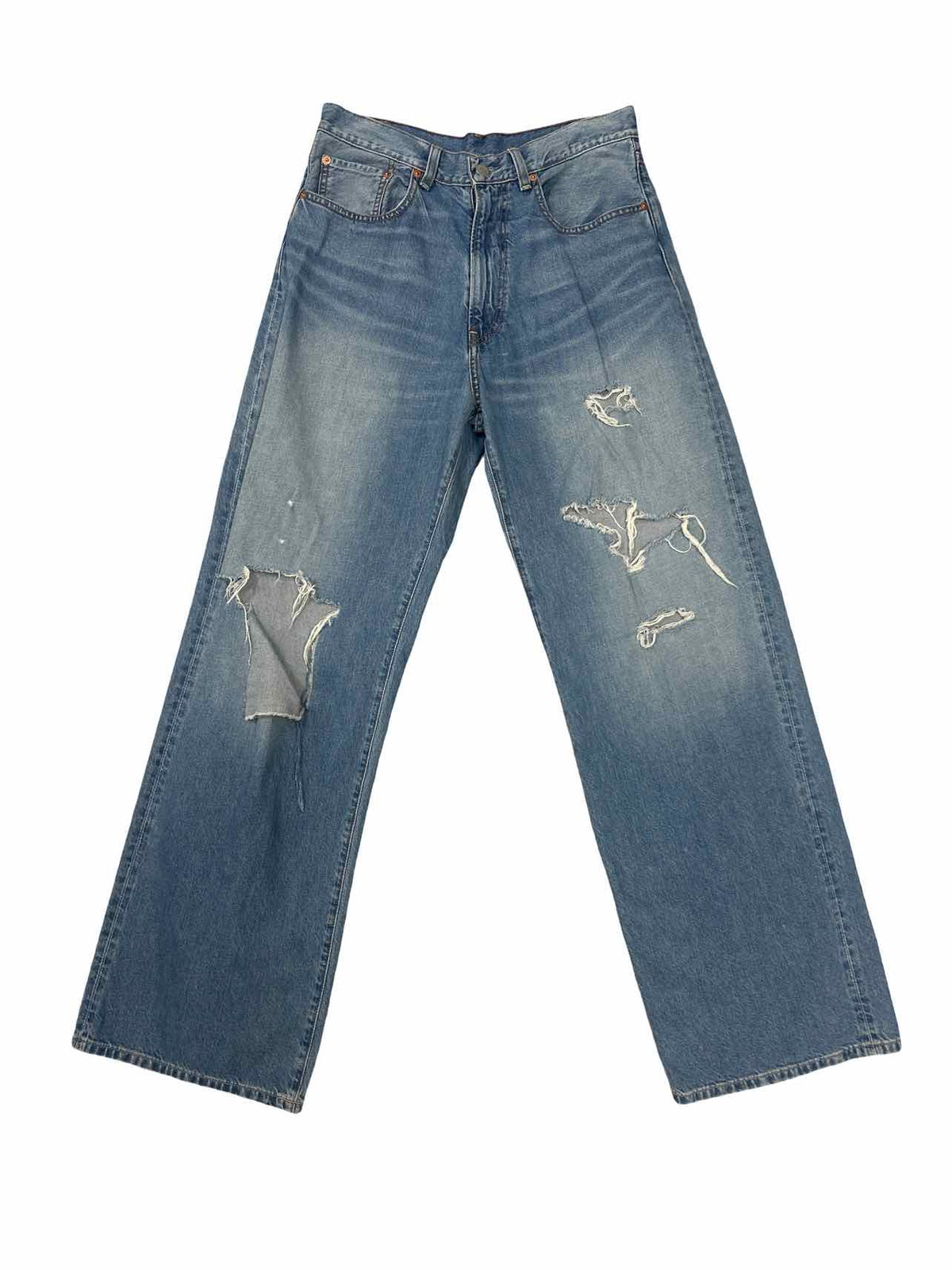 ANTHROPOLOGIE DENIMIST GARMENTORY TERI WIDE LEG DISTRESSED JEAN SIZE:27