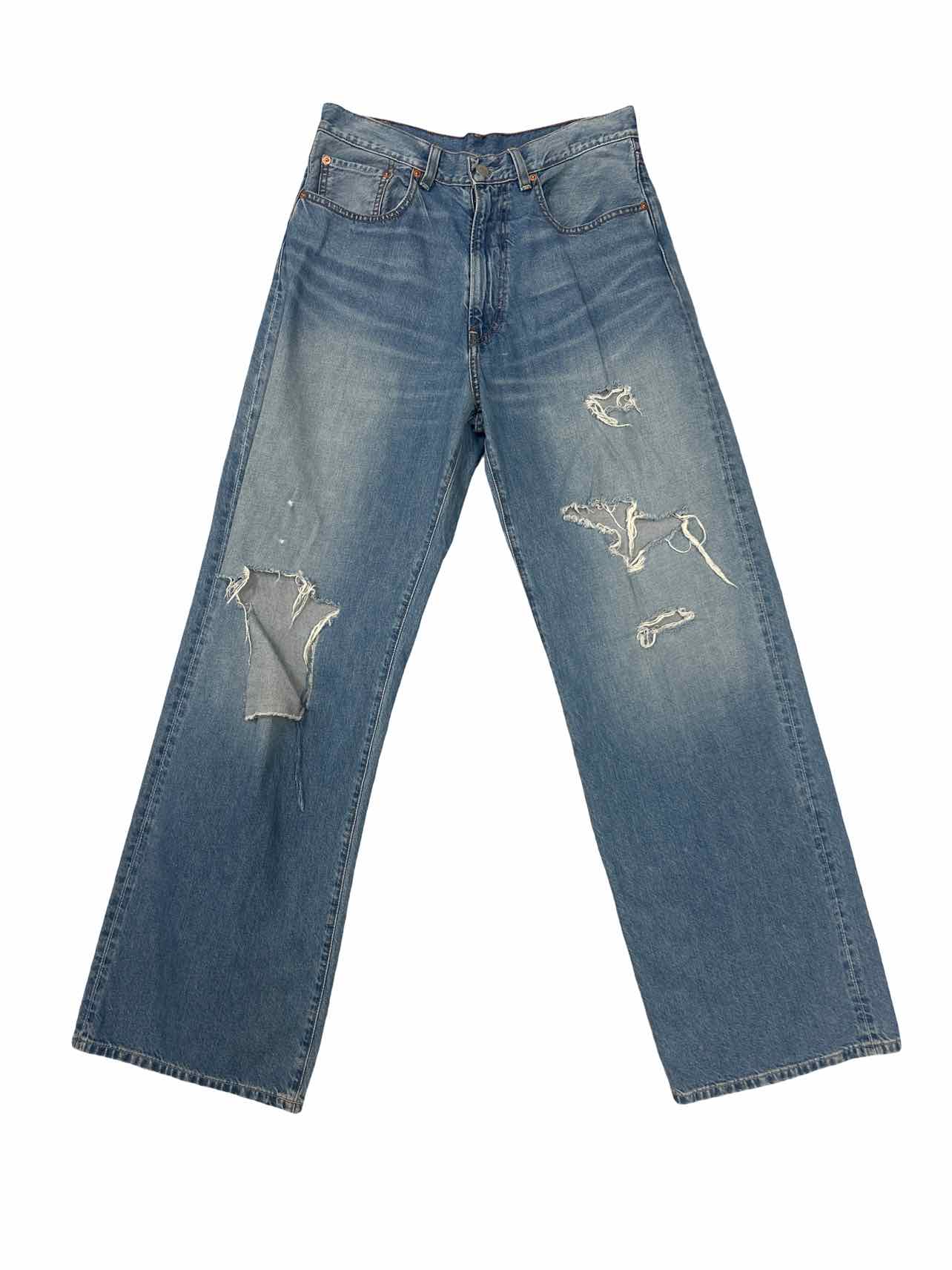 ANTHROPOLOGIE DENIMIST GARMENTORY TERI WIDE LEG DISTRESSED JEAN SIZE:27