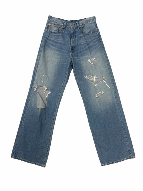 ANTHROPOLOGIE DENIMIST GARMENTORY TERI WIDE LEG DISTRESSED JEAN SIZE:27
