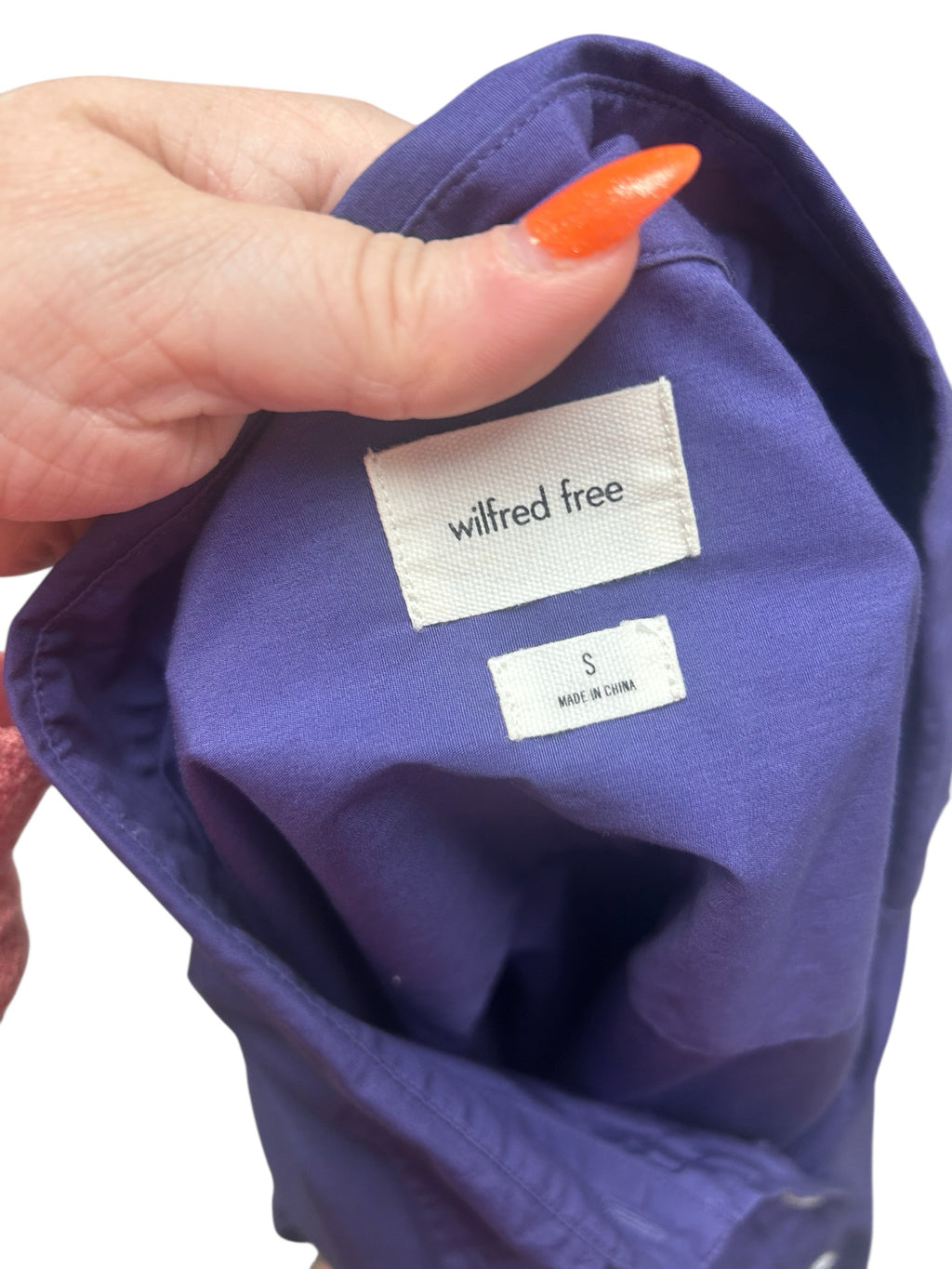 ARITZIA WILFRED FREE OVERSIZE PURPLE BUTTON UP SIZE SMALL