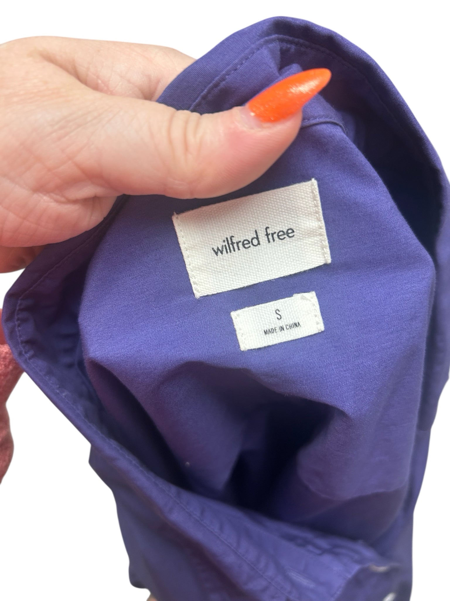 ARITZIA WILFRED FREE OVERSIZE PURPLE BUTTON UP SIZE SMALL