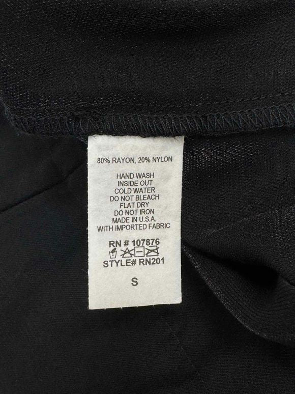 COMFY LIGHTWEIGHT LAGENLOOK WIDE LEG PULL ON BLACK PANT SIZE S