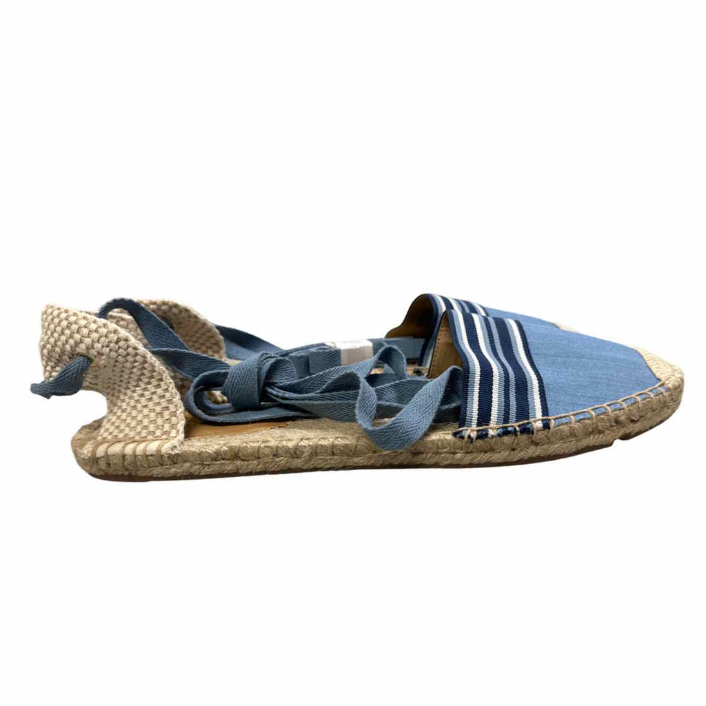 JCREW NWOT! ANKLE TIE CANVAS BLUES ESPADRILLE SIZE 10