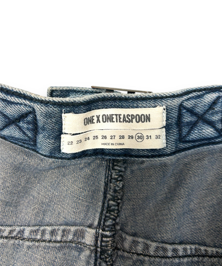ONE X ONE TEASPOON LE WOLVES DENIM CUT OFF DISTRESSED JEANS SIZE 30