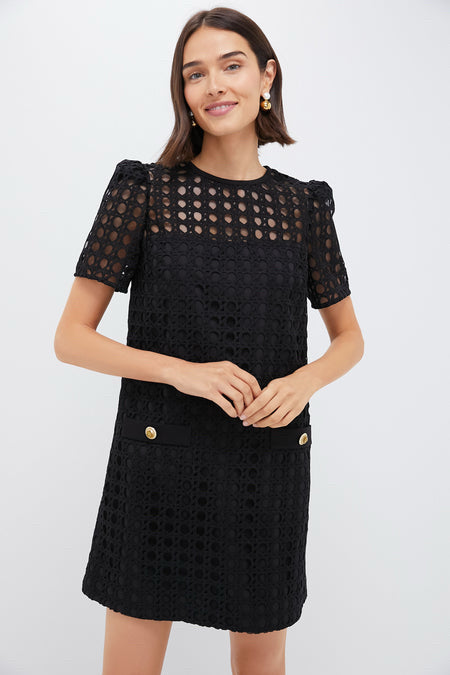 TUCKERNUCK BLACK CANE LACE JANELLE SHIFT DRESS SIZE MEDIUM