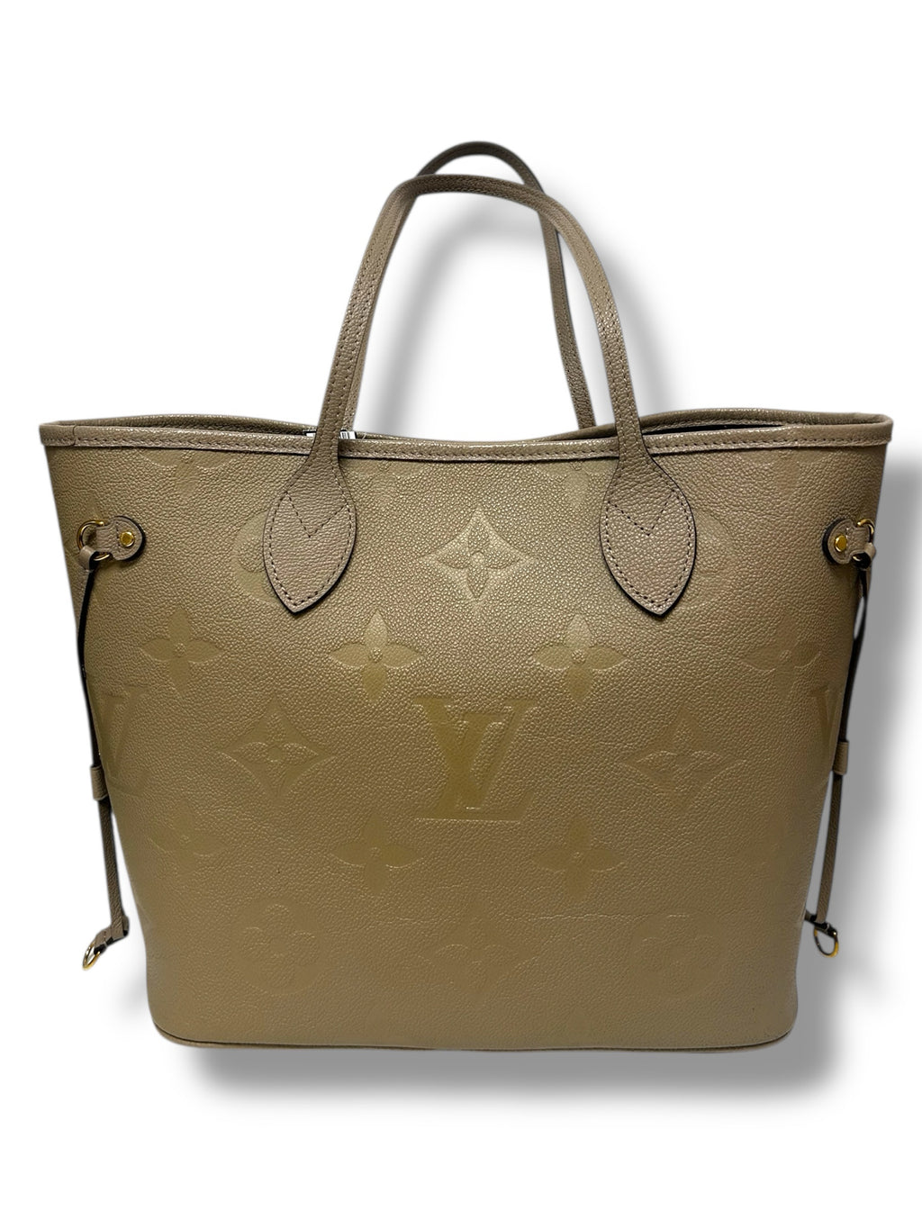 LOUIS VUITTON NEVERFULL MM TURTLEDOVE MONOGRAM EMPREINTE LEATHER WITH POUCH