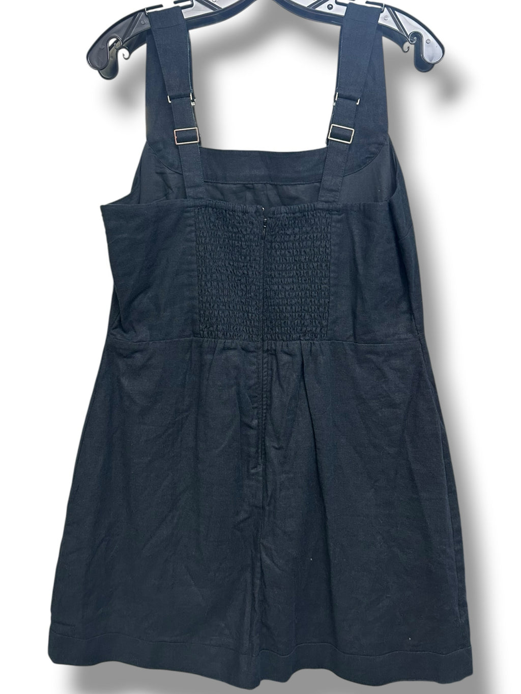 NWT ABERCROMBIE LINEN BLEND WIDE STRAP MINI DRESS BLACK SIZE LARGE