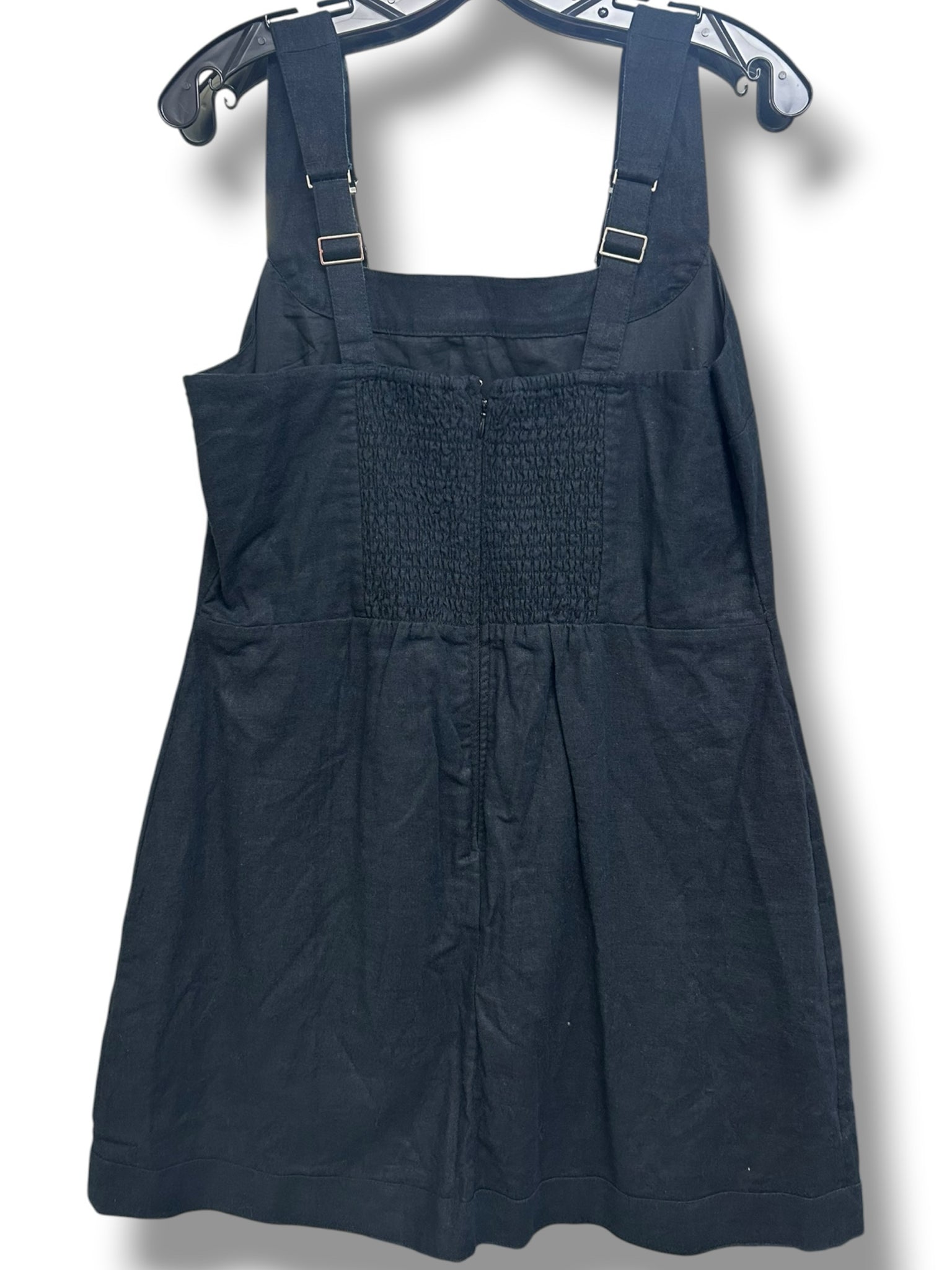 NWT ABERCROMBIE LINEN BLEND WIDE STRAP MINI DRESS BLACK SIZE LARGE