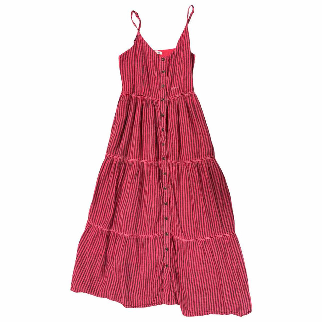 SUNDRY LOVE STRIPED TIERED REDS DRESS SIZE 0