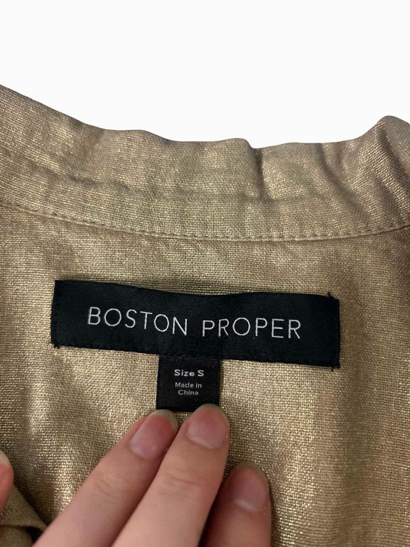 BOSTON PROPER BRUSHED LINEN UTILITY JACKET SIZE: S