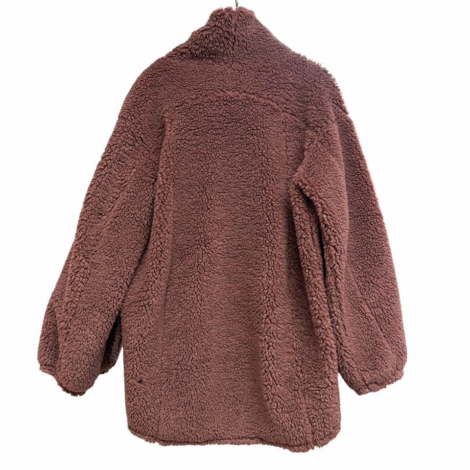 LULULEMON WARMTH & RESTORE SHERPA PULLOVER IN SMOKY TOPAZ SIZE 8