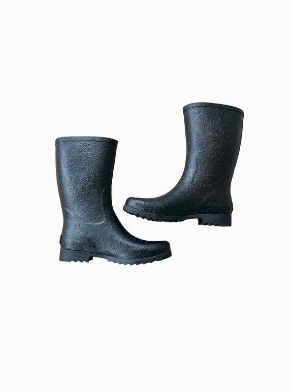 UGG WILSHIRE RUBBER RAIN BOOT BLACK 9