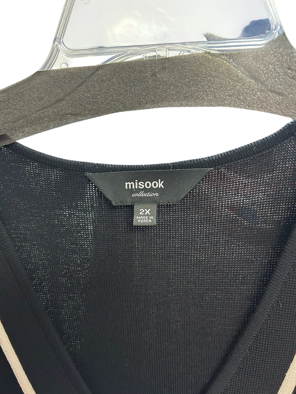 MISOOK SHEATH BLACK WHITE SLEEVELESS KNIT DRESS SIZE 2X