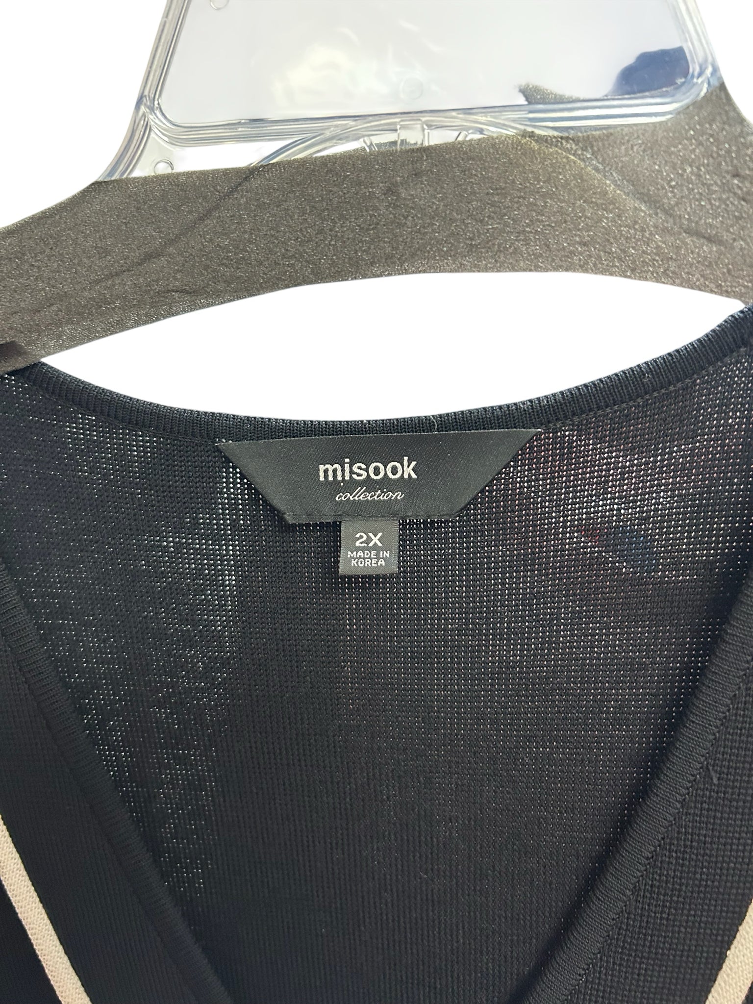 MISOOK SHEATH BLACK WHITE SLEEVELESS KNIT DRESS SIZE 2X