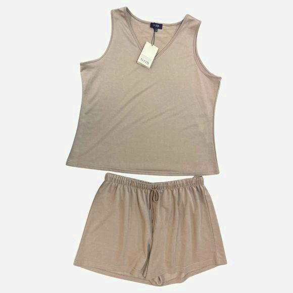 NWT NYDJ LOUNGE SOFT FRENCH TERRY SHORT SET SIZE L / XL