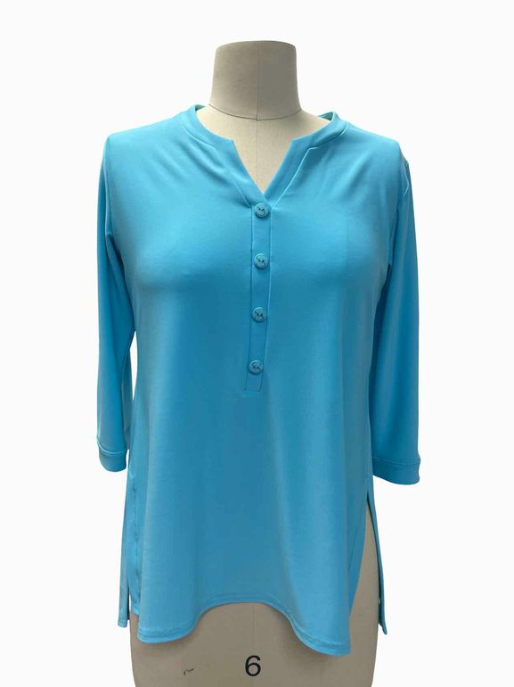 SYMPLI 3/4 SLEEVE 4 BUTTON TUNIC SIZE: 4