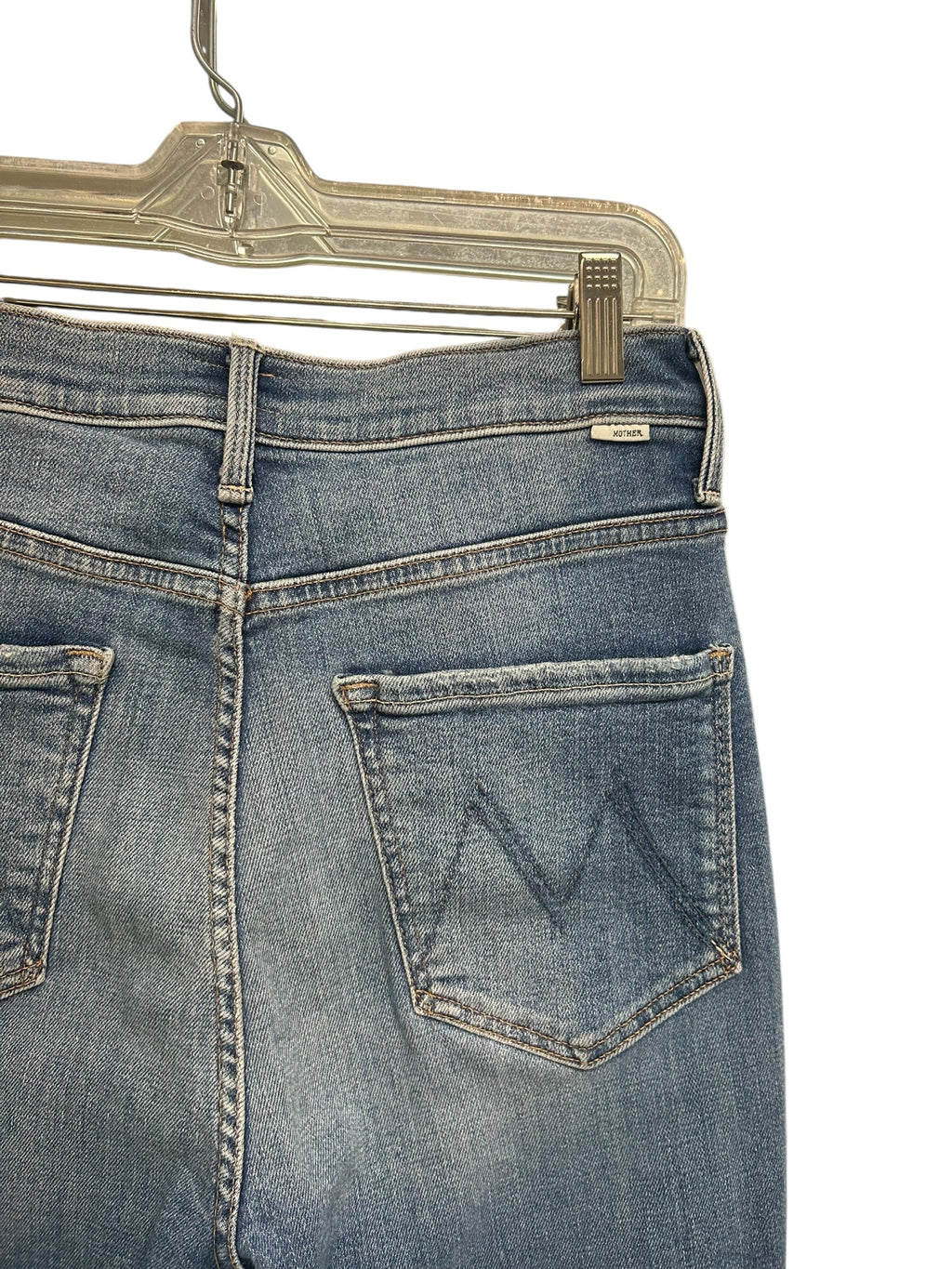 MOTHER HIGH WAISTED RIDER ANKLE FRAY DISTRESSED JEANS SIZE 29