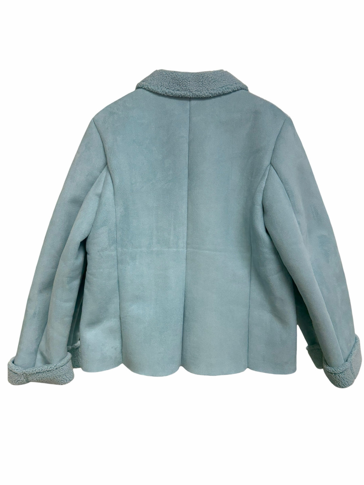 LANDS END BABY BLUE 90'S INSPIRED SHEARLING JACKET SIZE MEDIUM