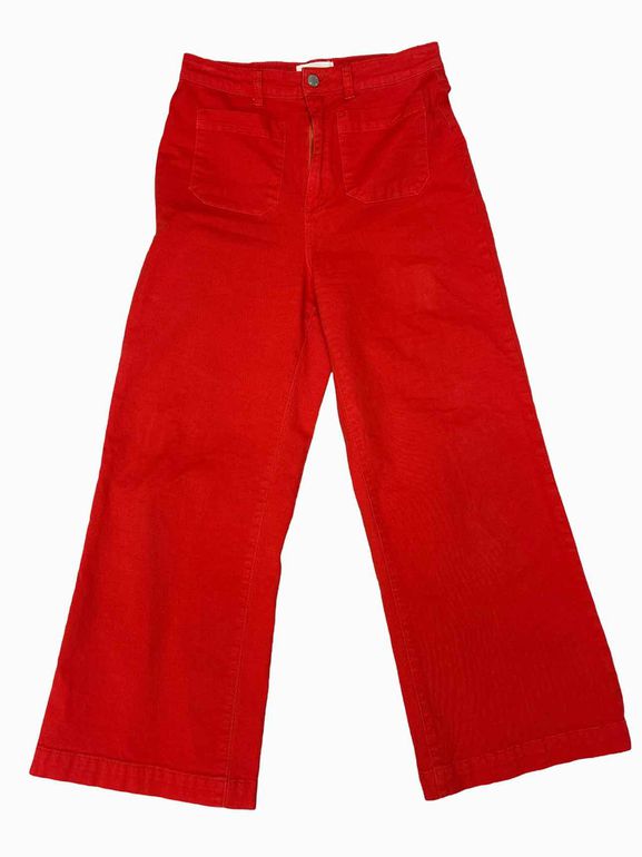 FREE PEOPLE ROLLA'S SAILOR JEAN IN BLOOD ORANGE SIZE: 28