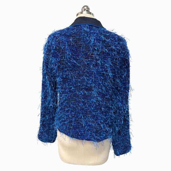 MARY LYNN O'SHEA HAND WOVEN ART TO WEAR BLUE JACKET SIZE S