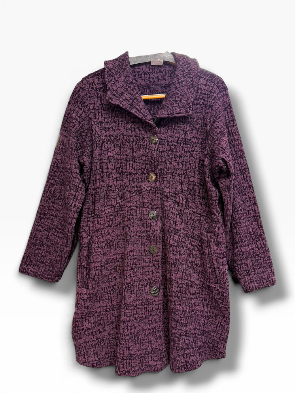 CMC COLOR ME COTTON STRETCH KNIT PLUM TOPPER JACKET SIZE MEDIUM