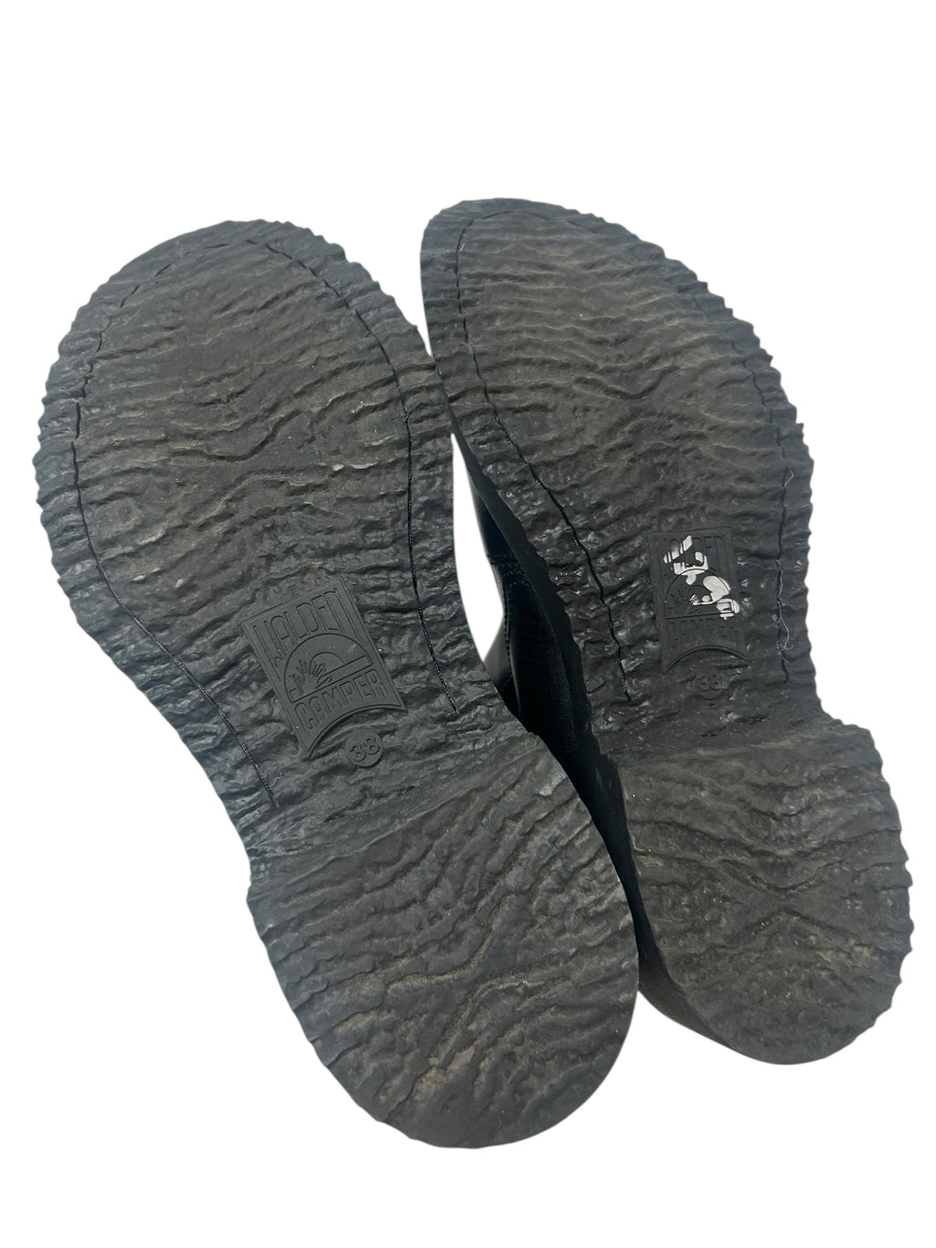 CAMPER BLACK LEATHER WALDEN CHELSEA CHUNKY ANKLE BOOTS SIZE 38 US 7.5