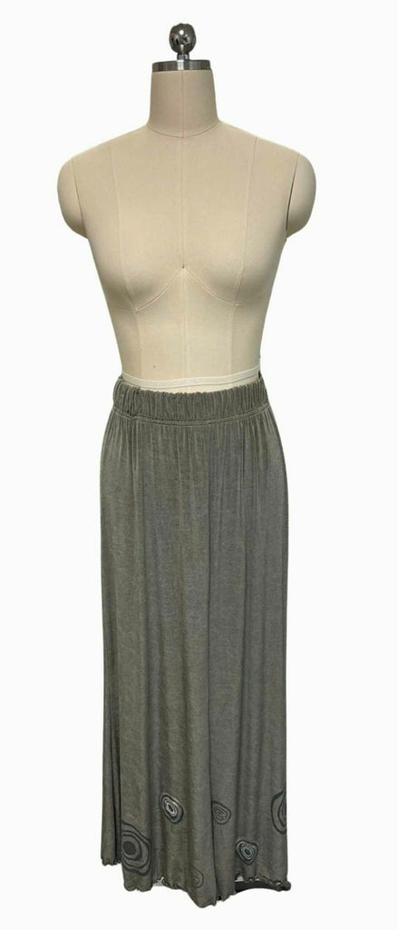 BLUE FISH HAND PAINTED SAGE GREEN STRETCHY SKIRT SIZE 1