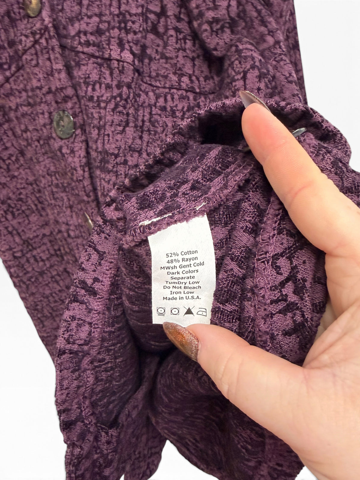 CMC COLOR ME COTTON STRETCH KNIT PLUM TOPPER JACKET SIZE MEDIUM