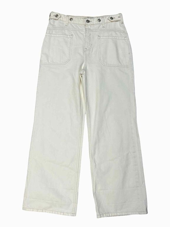 FREE PEOPLE PALMER CUFFED JEANS IN EGGSHELL SIZE: 29