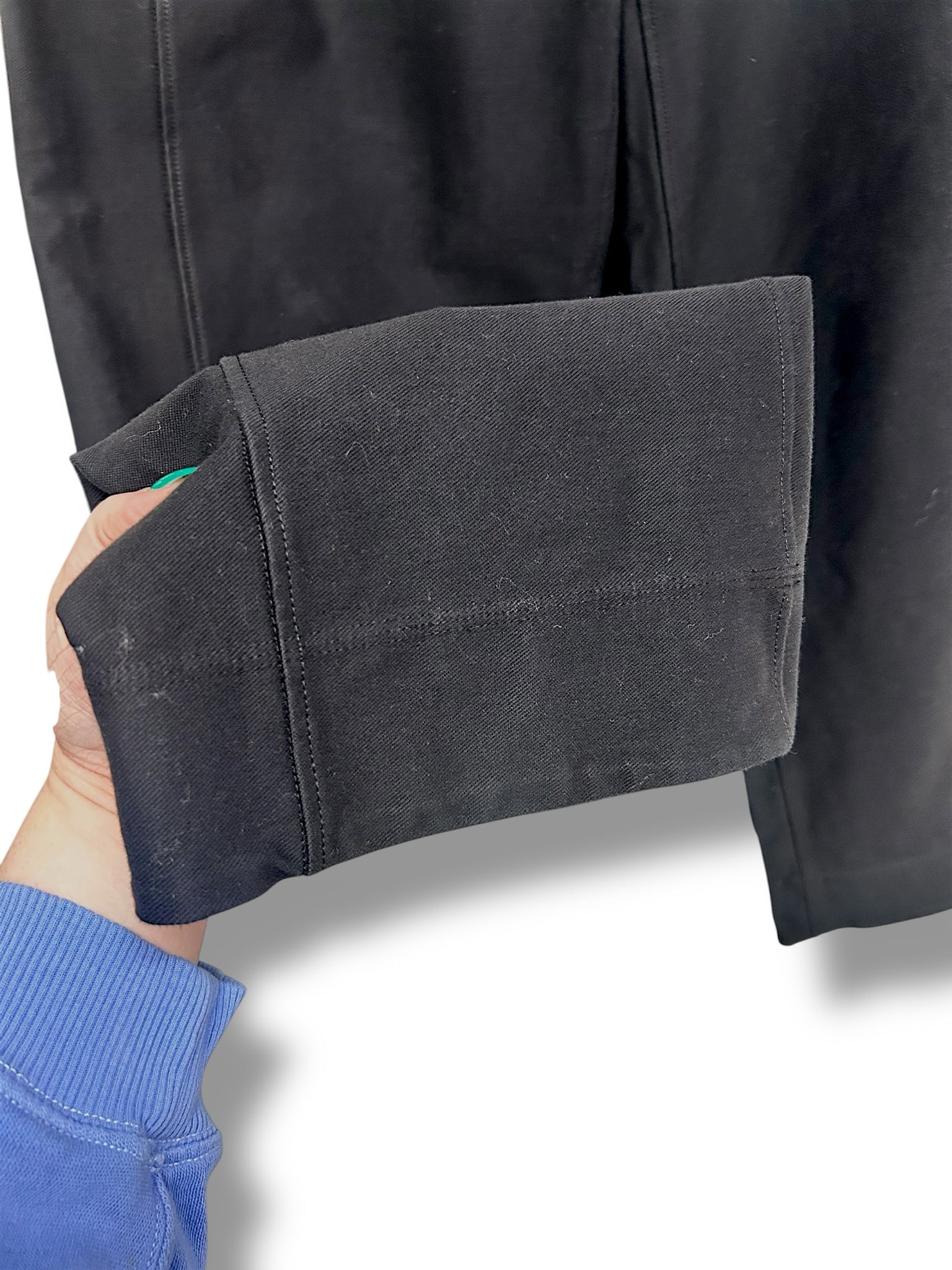 LULULEMON ULITECH TWILL MID RISE BARREL LEG BLACK TROUSERS SIZE SMALL