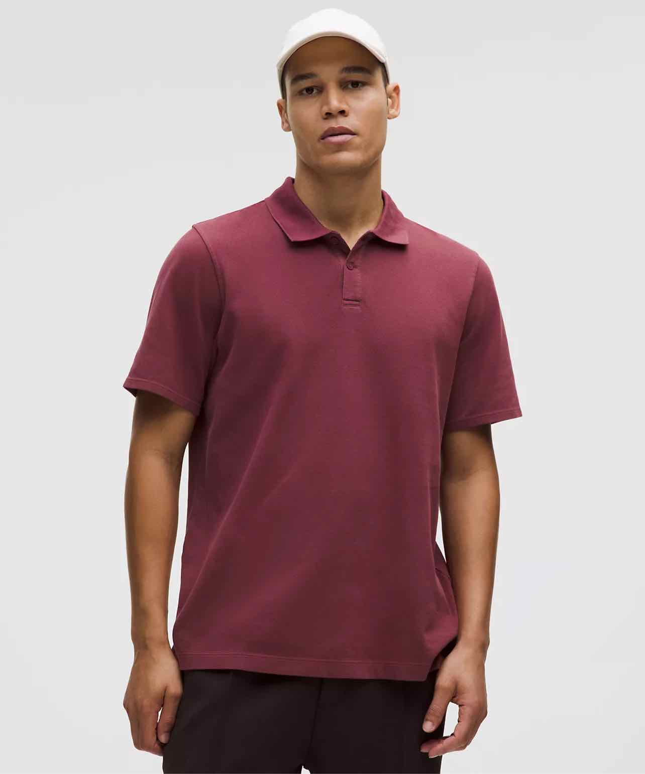 LULULEMON TECH PIQUE POLO OBSIDIAN SIZE: M