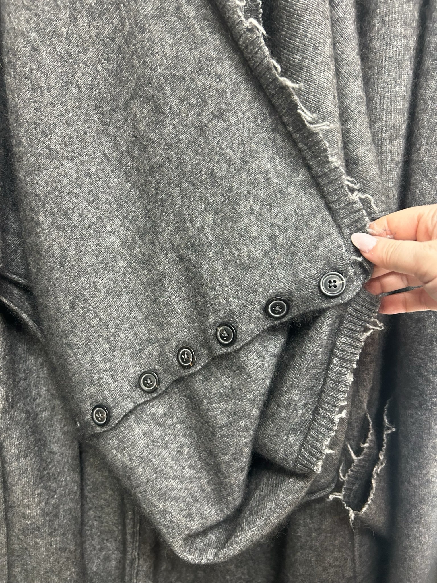RUNDHOLZ DIP OVERSIZE WRAP SWEATER GRAY SIZE SMALL