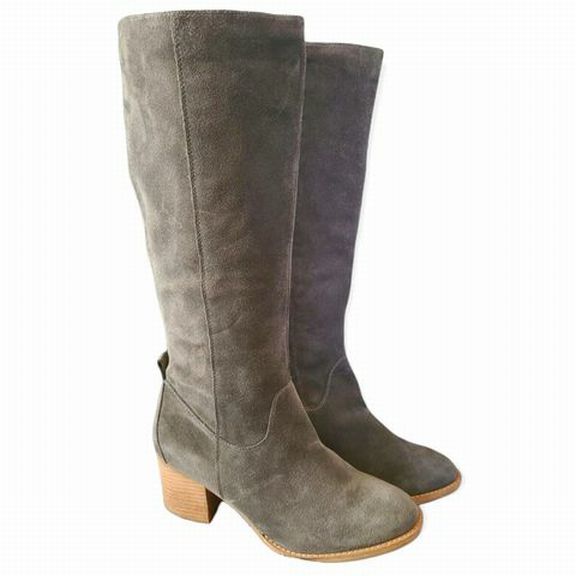 BLONDO NIB! NIKKI WATERPROOF SUEDE TALL GRAY BOOT SIZE 8.5