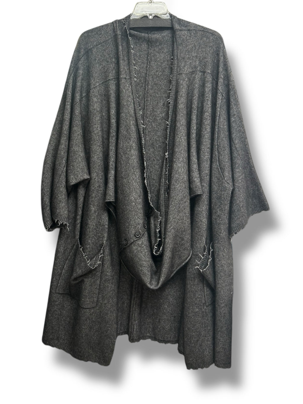 RUNDHOLZ DIP OVERSIZE WRAP SWEATER GRAY SIZE SMALL
