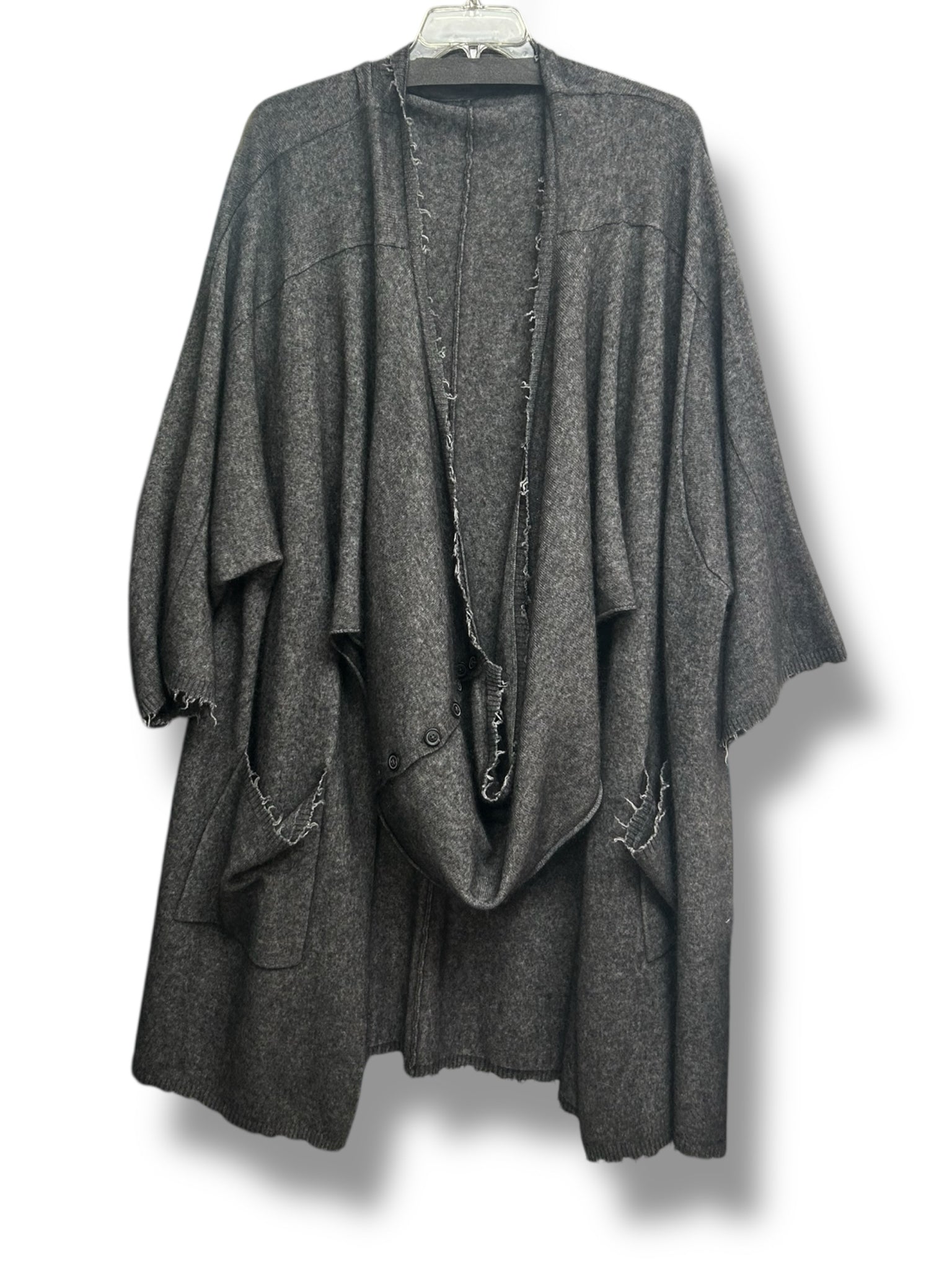 RUNDHOLZ DIP OVERSIZE WRAP SWEATER GRAY SIZE SMALL