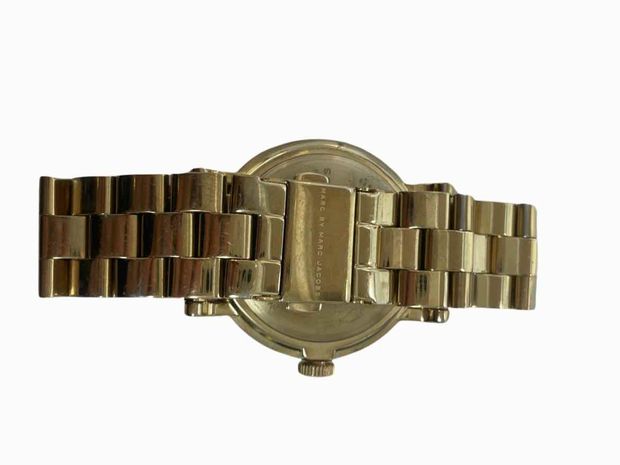 MARC JACOBS GOLD LINK ROYAL BLUE FACE BAKER WATCH