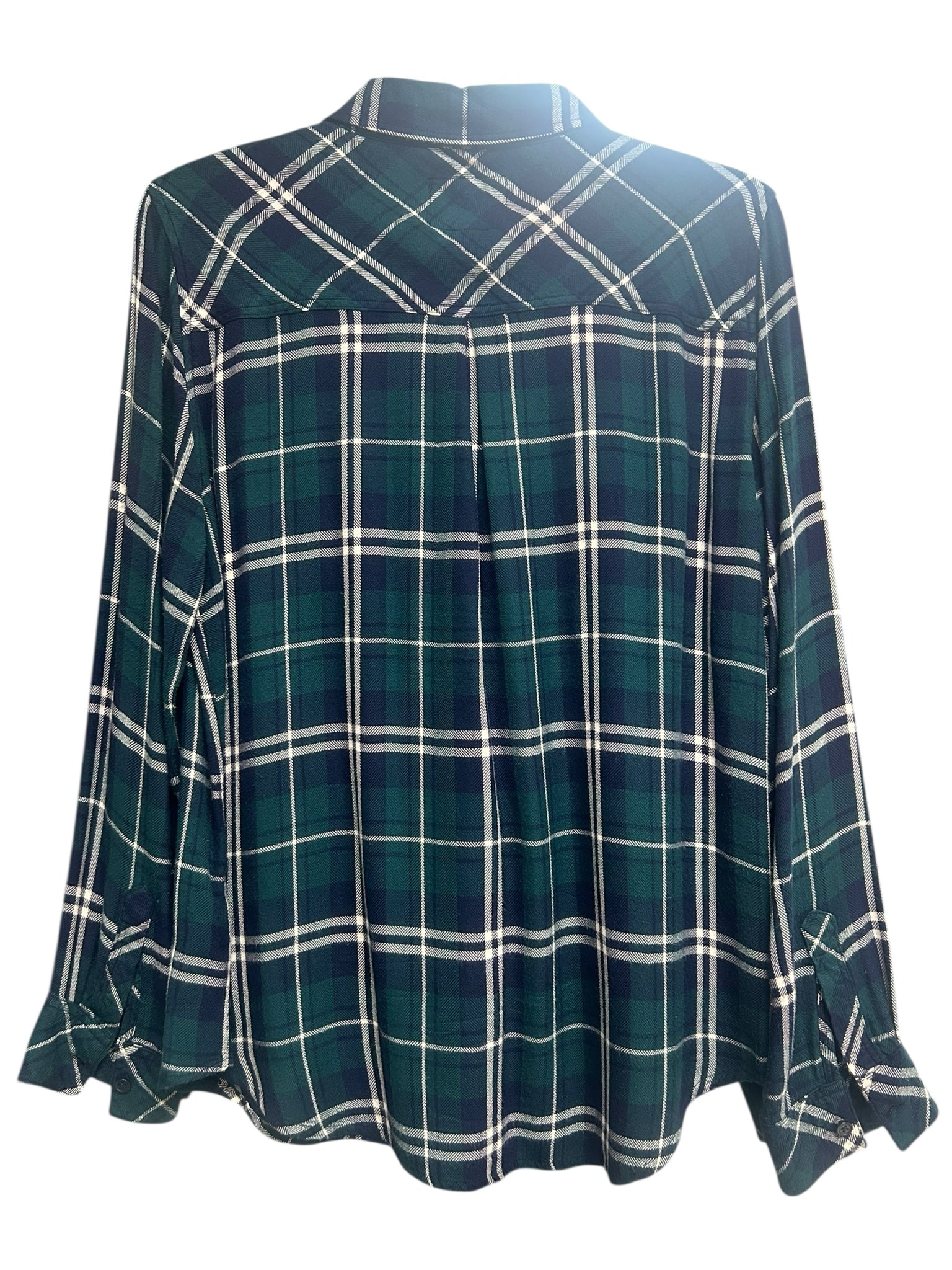 RAILS HUNTER FLANNEL SHIRT IN FOREST NAVY BUTTON UP SIZE MEDIUM