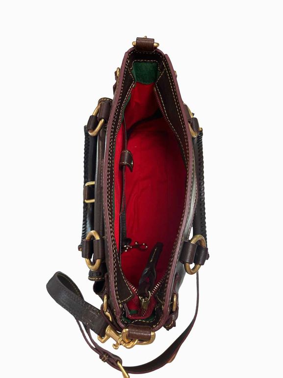 DOONEY & BOURKE FLORENTINE VACHETTA LEATHER FRONT POCKET SATCHEL