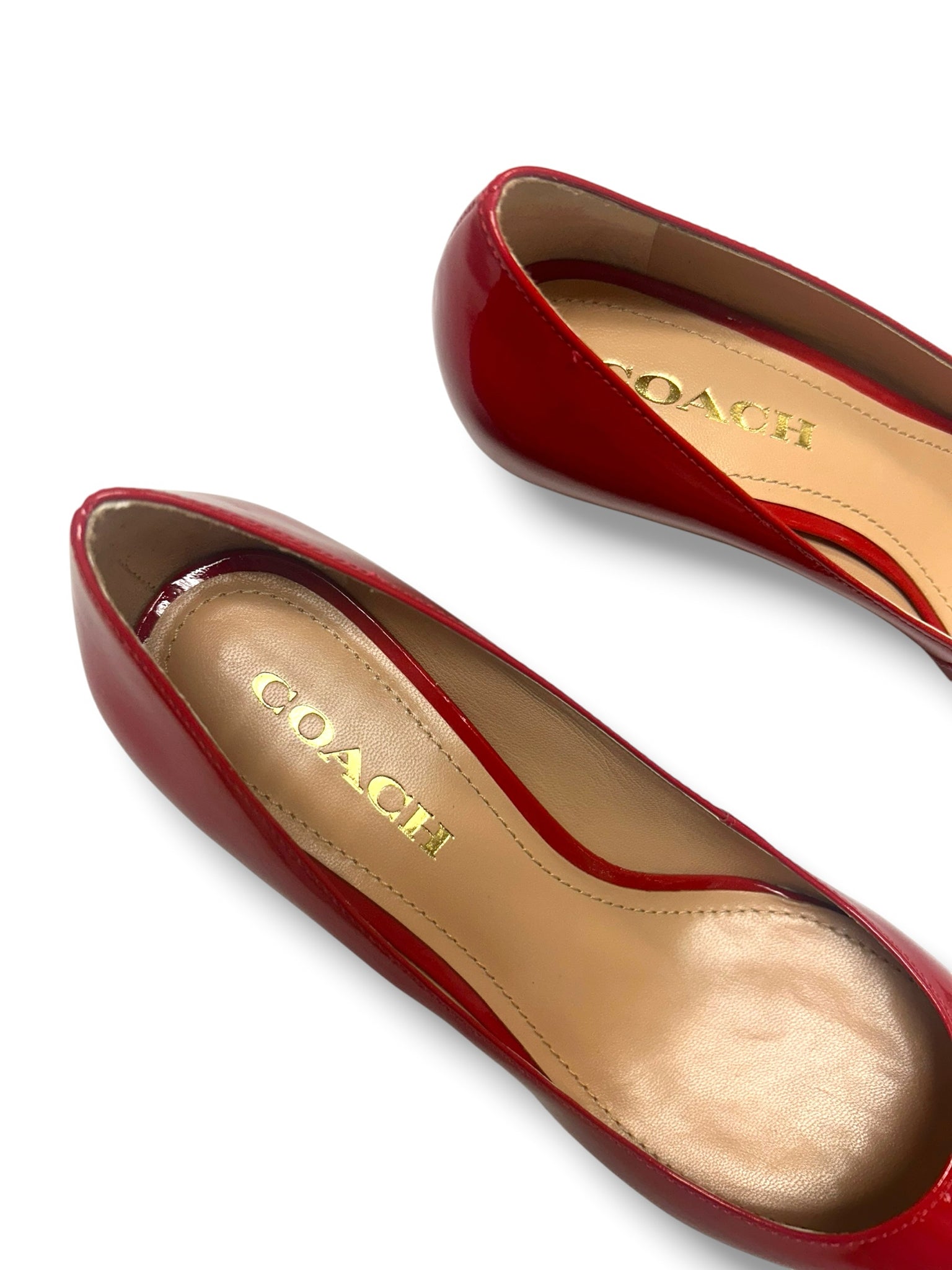 NIB COACH SLOANE PATENT LEATHER KITTEN HEEL SPORTS RED SIZE 8