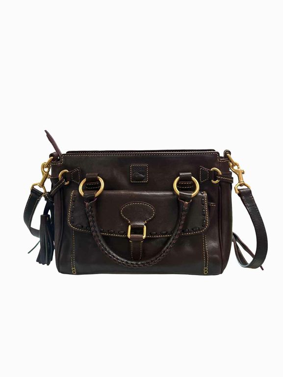 DOONEY & BOURKE FLORENTINE VACHETTA LEATHER FRONT POCKET SATCHEL