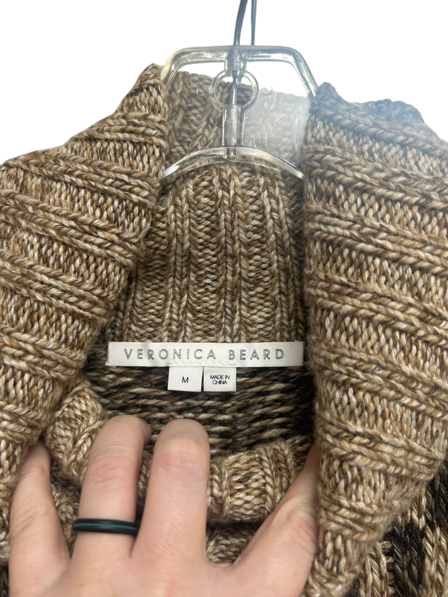 VERONICA BEARD BIA BROWN MULTI TURTLENECK SWEATER SIZE MEDIUM
