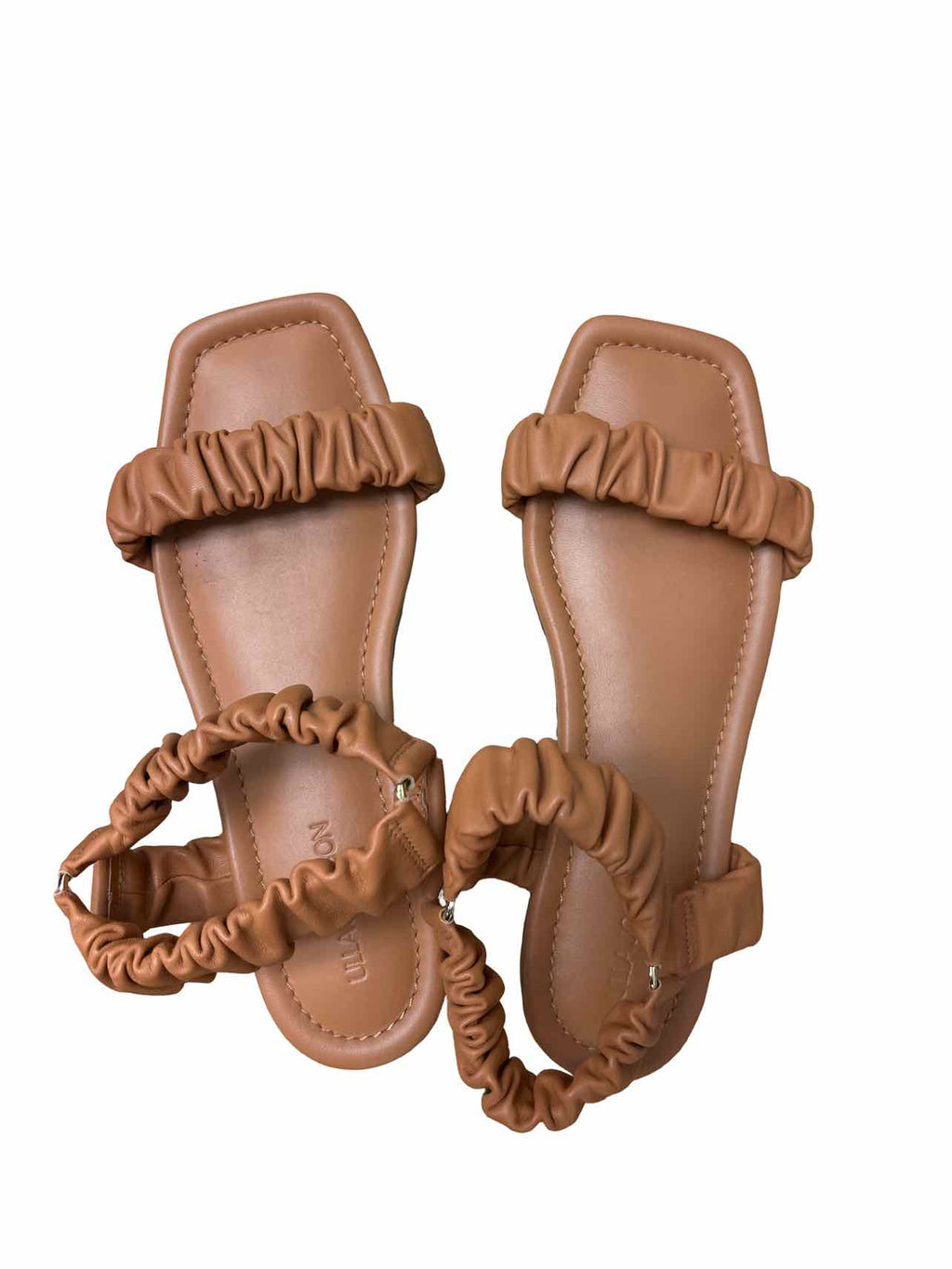 Ulla Johnson ISABELLA RUCHED LEATHER SANDALS SIZE: 39