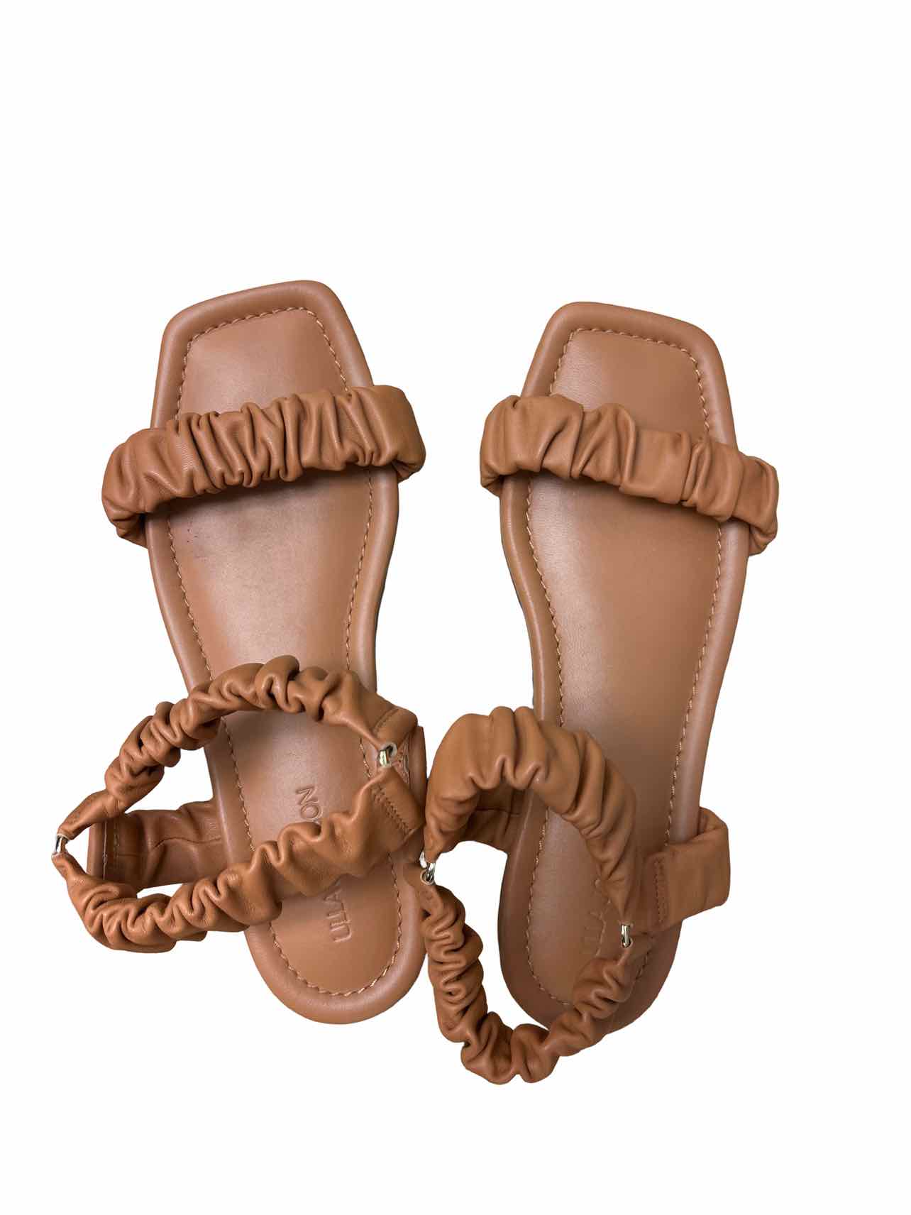 Ulla Johnson ISABELLA RUCHED LEATHER SANDALS SIZE: 39
