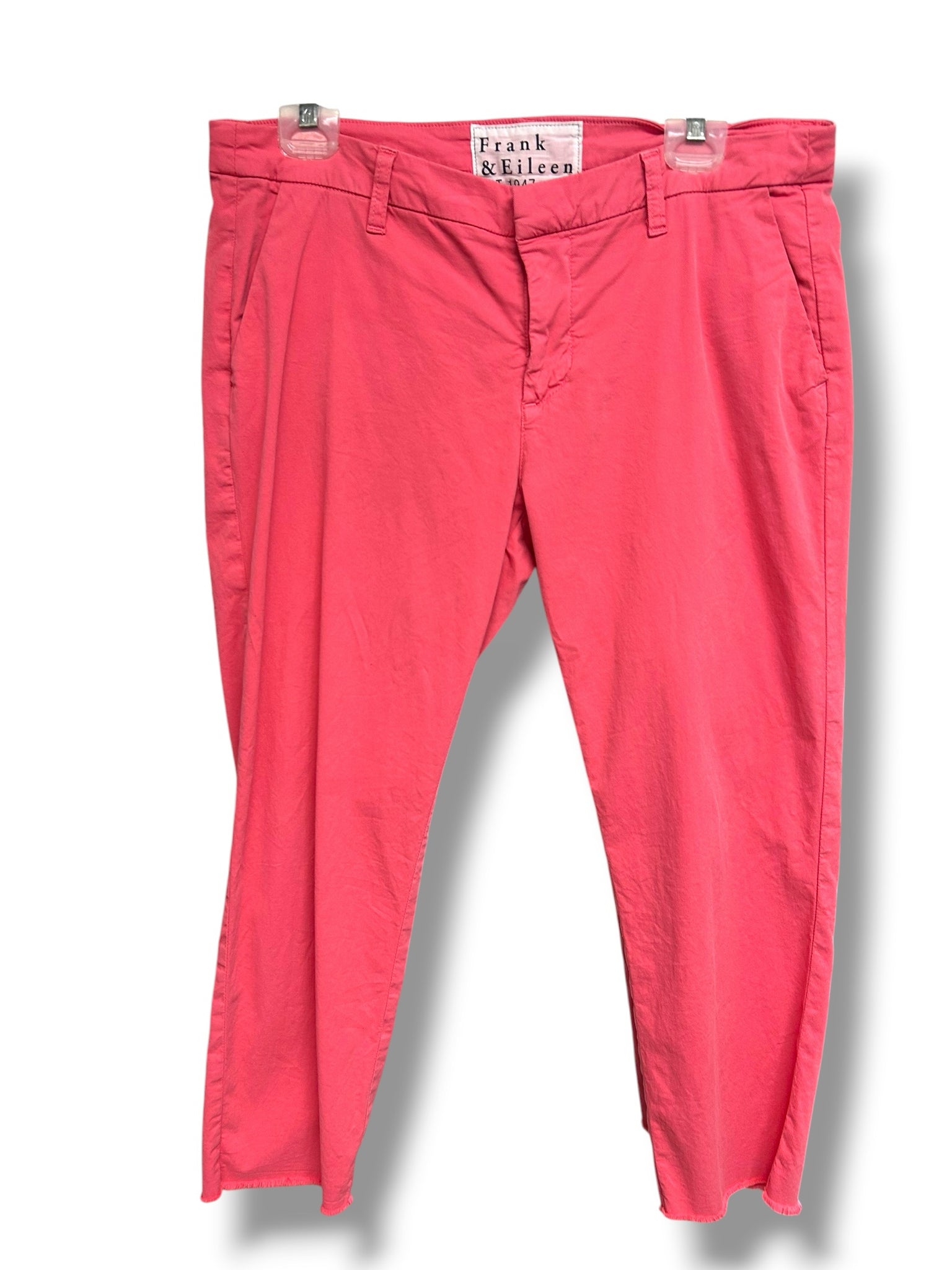 FRANK & EILEEN WICKLOW COTTON STRETCH RAW HEM THE ITALIAN CHINO SIZE 12